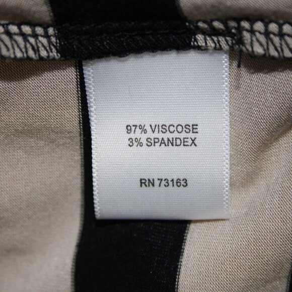 Carson Kressley Dress Sz L Black Tan Strip Sleeveless Viscose Spandex Dress - Picture 11 of 14